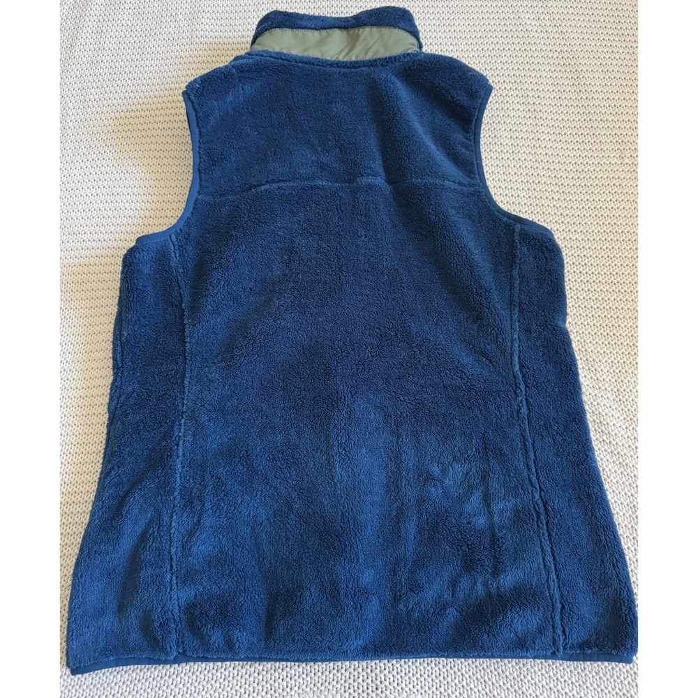 LL BEAN MOUNTAIN PILE FLEECE VEST Women SZ Small GREEN/ BLUE - Picture 3 of 7